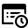 Icône de feuille de temps avec horloge.